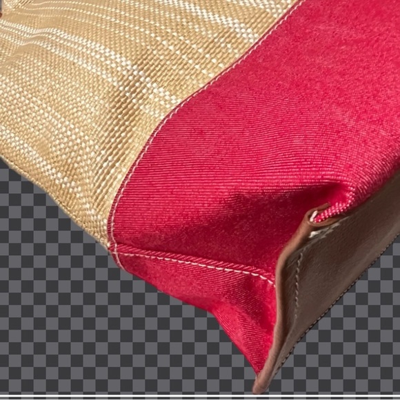 Tommy Hilfiger Floral Embroidered Tote Bag - Red and Tan - Picture 5 of 9